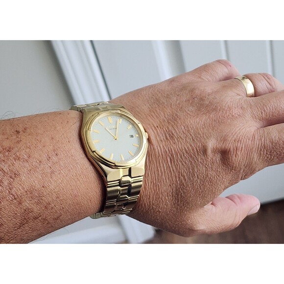 Citizen Eco-Drive Mens Watch Gold Tone E110-S008701 HSB - Picture 6 of 9